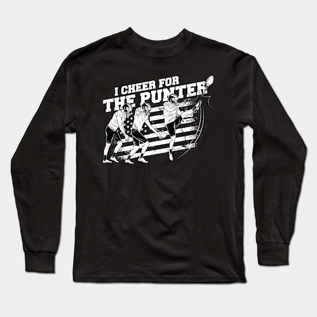 Punter's Sideline Cheer Long Sleeve T-Shirt by Life2LiveDesign